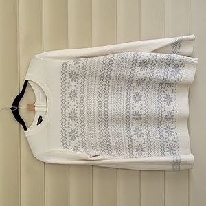 TALBOTS SWEATER LONG SLEEVE CREW NECK FAIR ISLE SNOWFLAKE SIZE MEDIUM